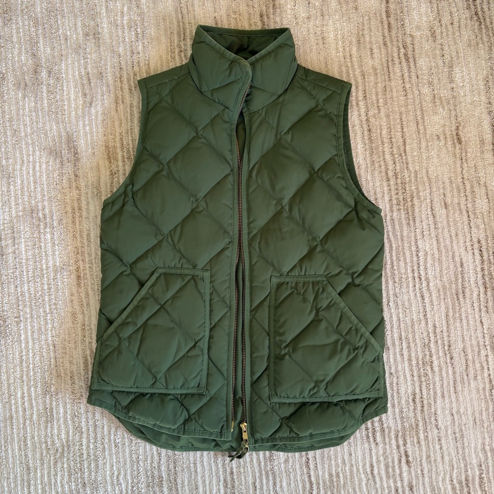 J Crew Olive Green Puffer Vest